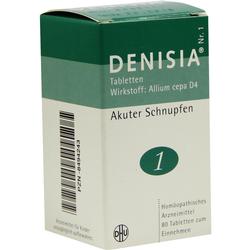 Verpackung von homöopathischen Tabletten gegen akuten Schnupfen.