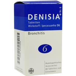 Eine Packung homöopathischer Tabletten gegen Bronchitis von Denisia Nr. 6.