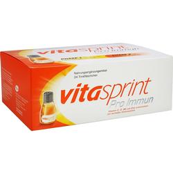 Eine Packung "vitasprint Pro Immun" mit 24 Fläschchen Nahrungsergänzungsmittel.